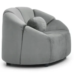 Fauteuil design arrondi Sidonie Velours Gris
