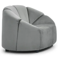 Fauteuil design arrondi Sidonie Velours Gris