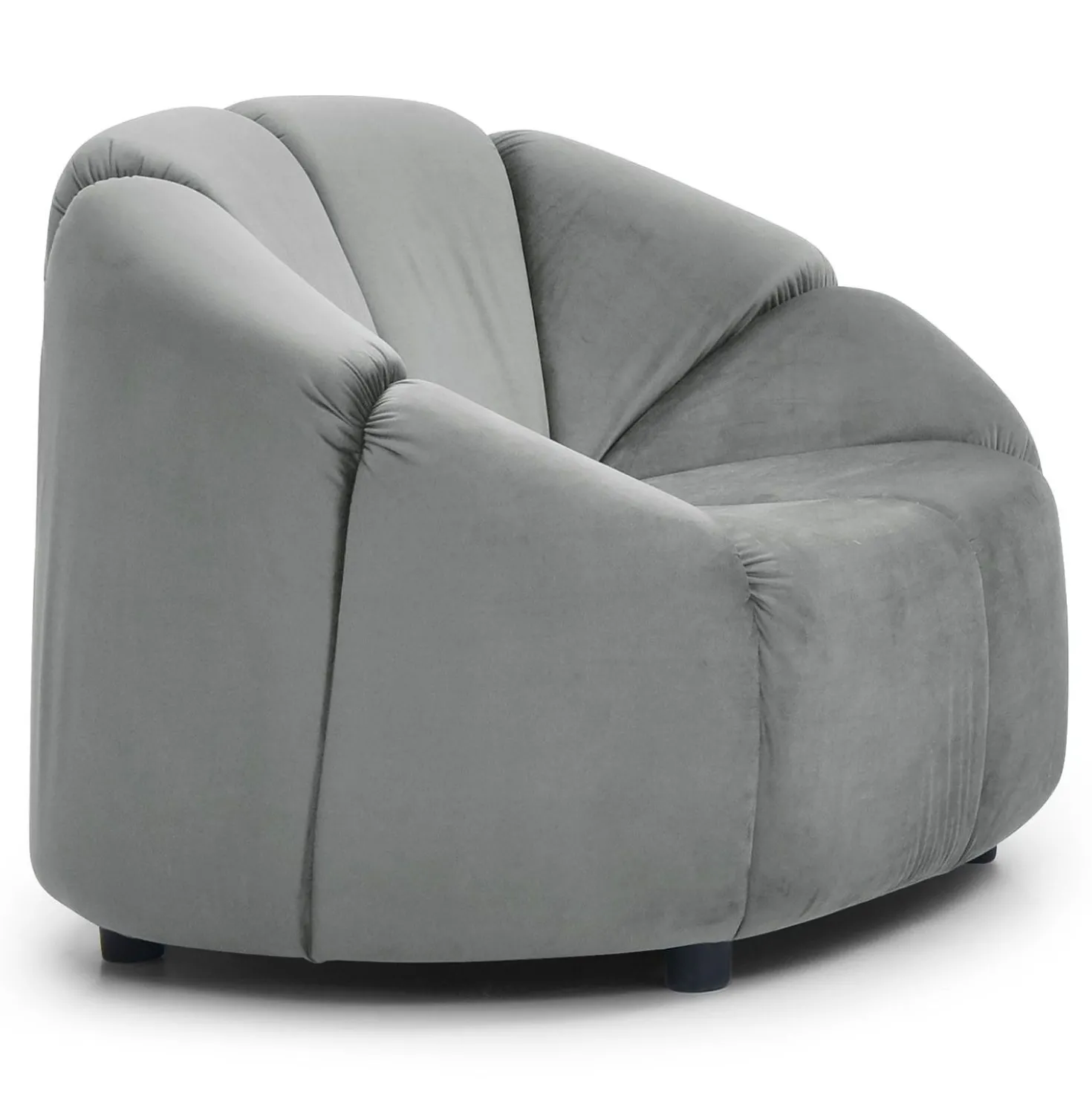 Fauteuil design arrondi Sidonie Velours Gris
