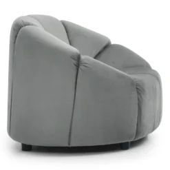Fauteuil design arrondi Sidonie Velours Gris