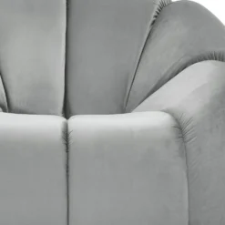 Fauteuil design arrondi Sidonie Velours Gris