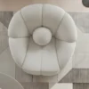 Fauteuil design arrondi Sidonie Tissu bouclette Blanc