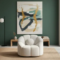 Fauteuil design arrondi Sidonie Tissu bouclette Blanc