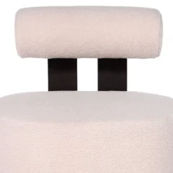 Fauteuil design Canelo Bois foncé et Tissu bouclette Beige