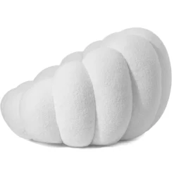 Fauteuil design coquillage Arielina Tissu bouclette Blanc