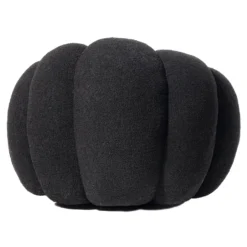 Fauteuil design coquillage Arielina Tissu bouclette Noir
