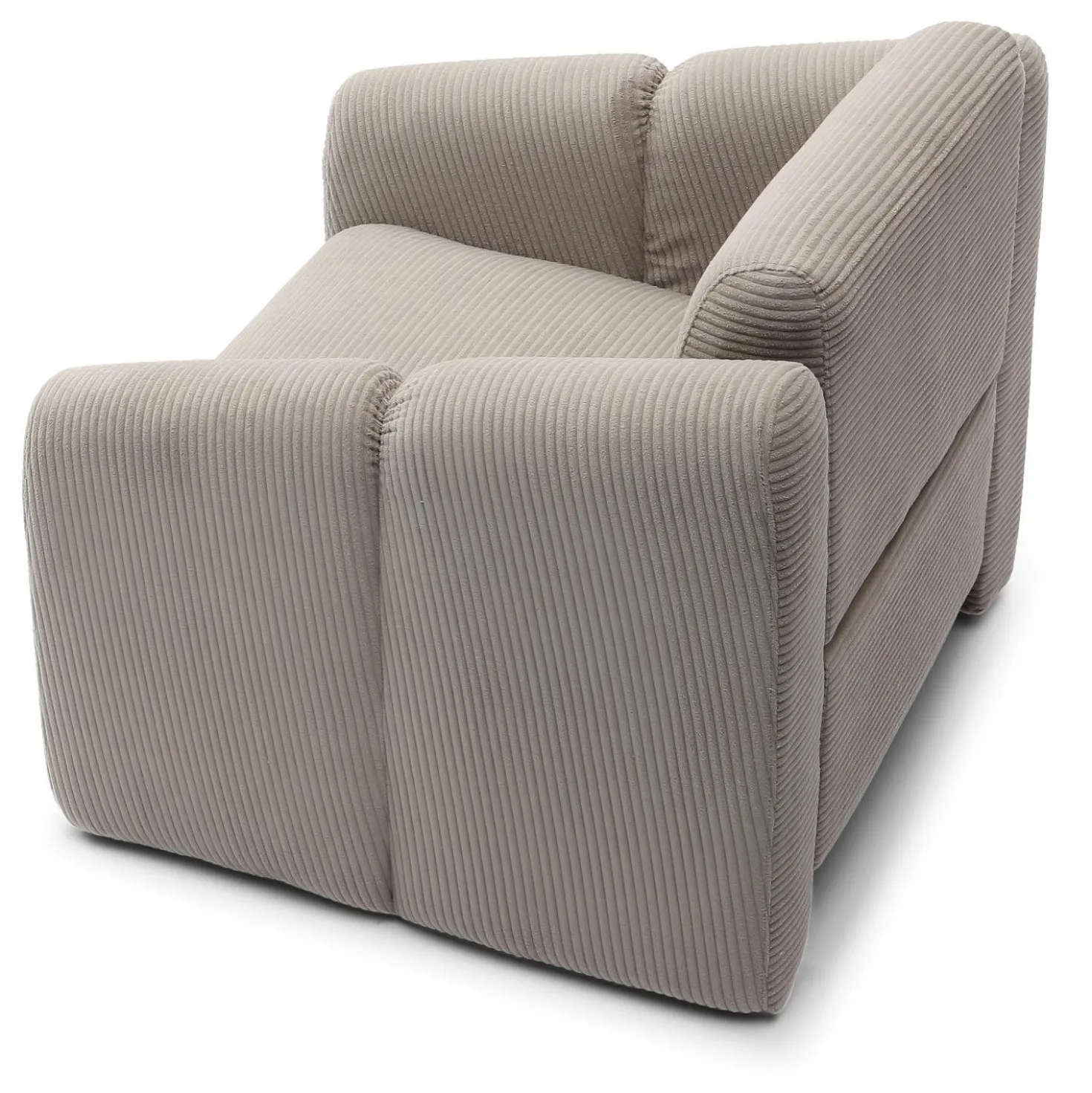 Fauteuil design Maximilien Métal doré et Velours côtelé Taupe