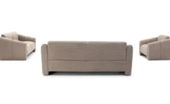 Fauteuil design Maximilien Métal doré et Velours côtelé Taupe