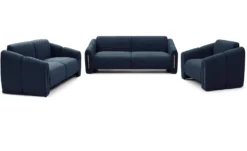 Fauteuil design Maximilien Métal doré et Velours côtelé Bleu foncé