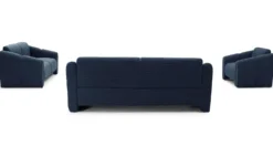 Fauteuil design Maximilien Métal doré et Velours côtelé Bleu foncé