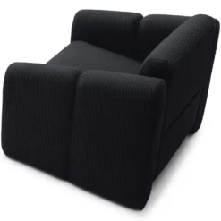 Fauteuil design Maximilien Métal doré et Velours côtelé Noir