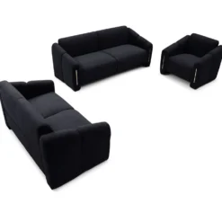Fauteuil design Maximilien Métal doré et Velours côtelé Noir