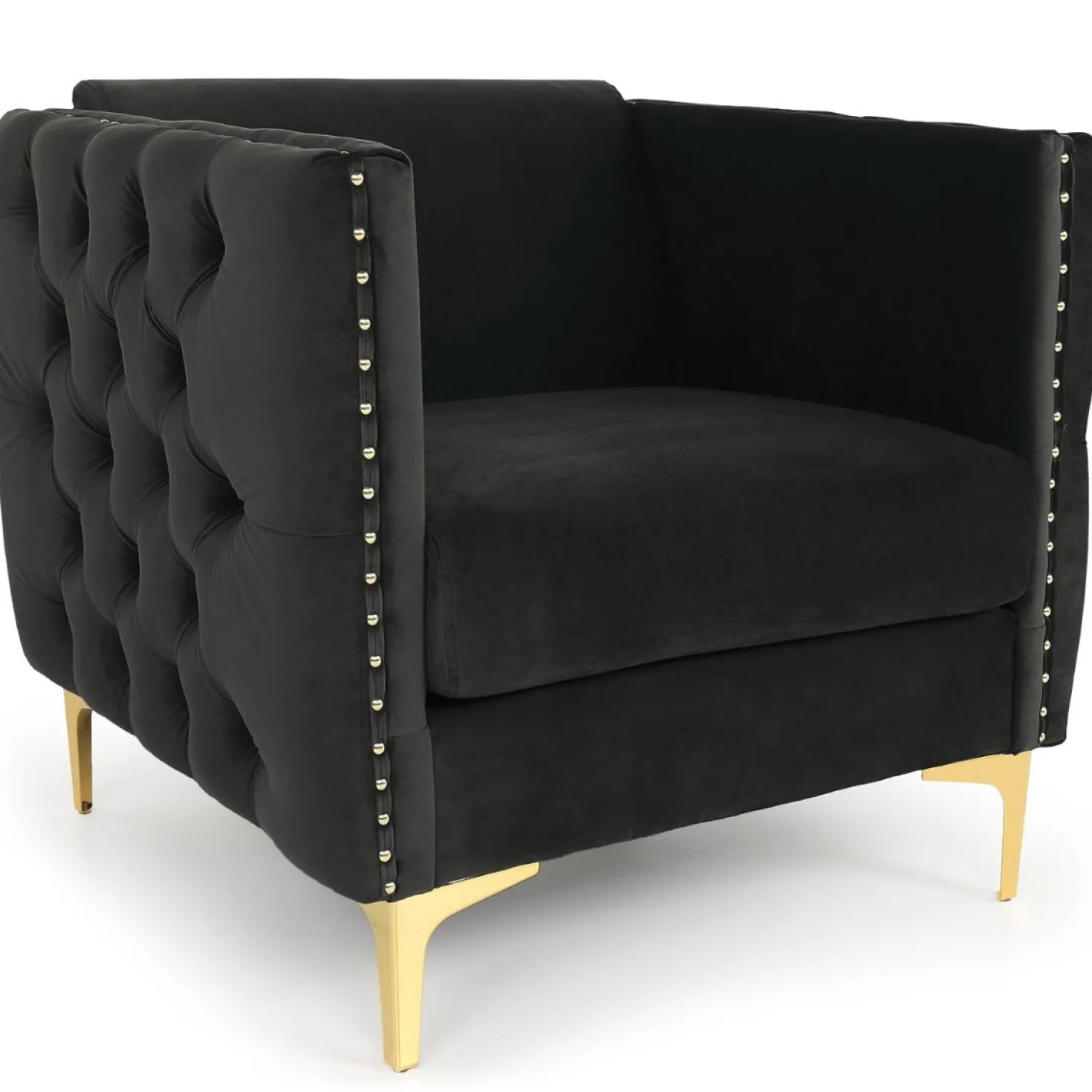 Fauteuil Joshua Velours Noir