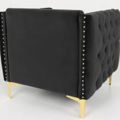 Fauteuil Joshua Velours Noir