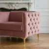 Fauteuil Joshua Velours Rose