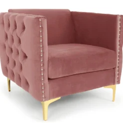 Fauteuil Joshua Velours Rose