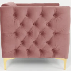 Fauteuil Joshua Velours Rose