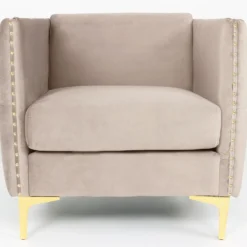 Fauteuil Joshua Velours Taupe