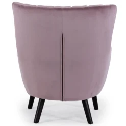 Fauteuil matelassé Vidal en Velours Rose