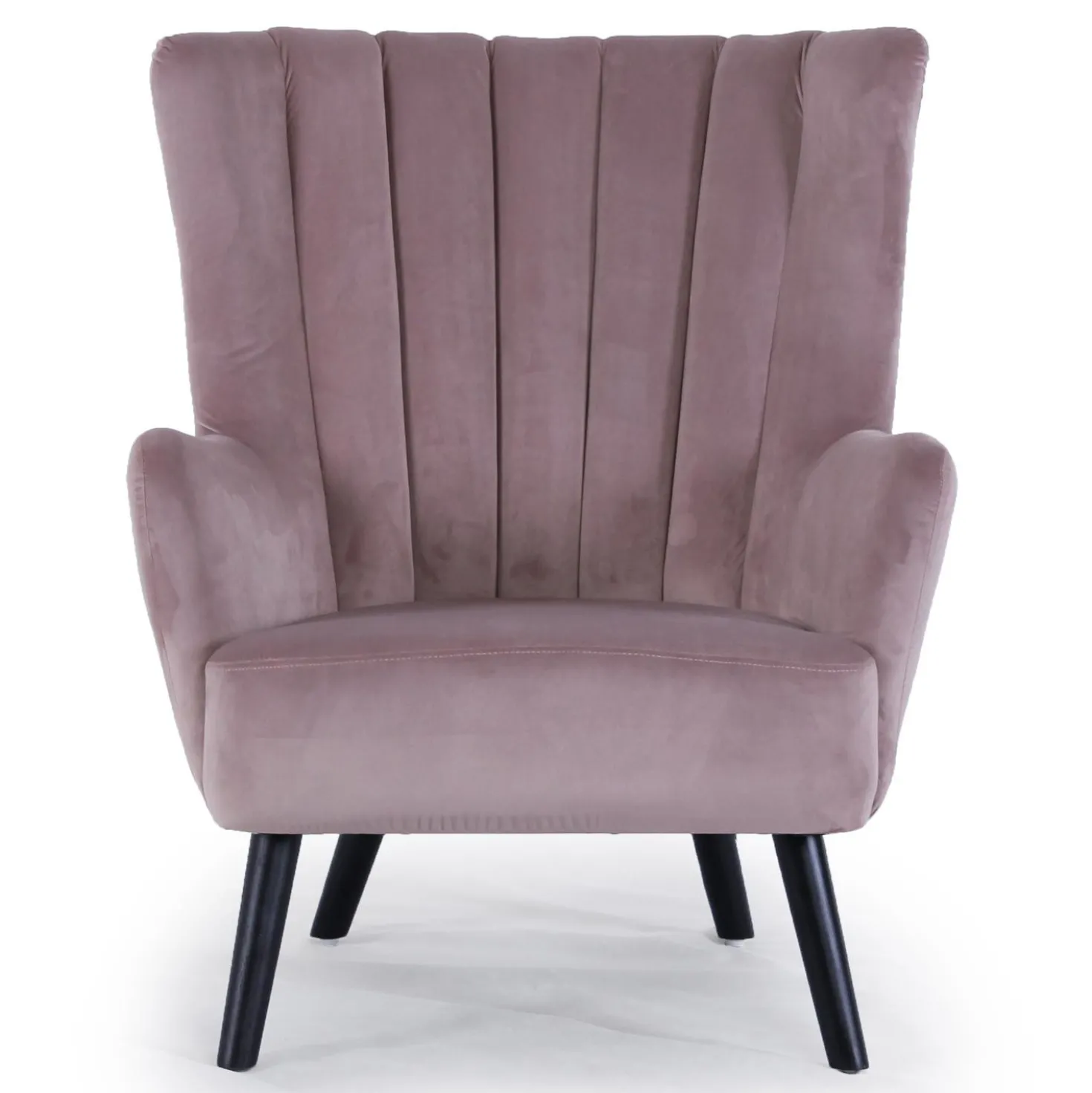 Fauteuil matelassé Vidal en Velours Rose