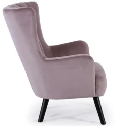 Fauteuil matelassé Vidal en Velours Rose