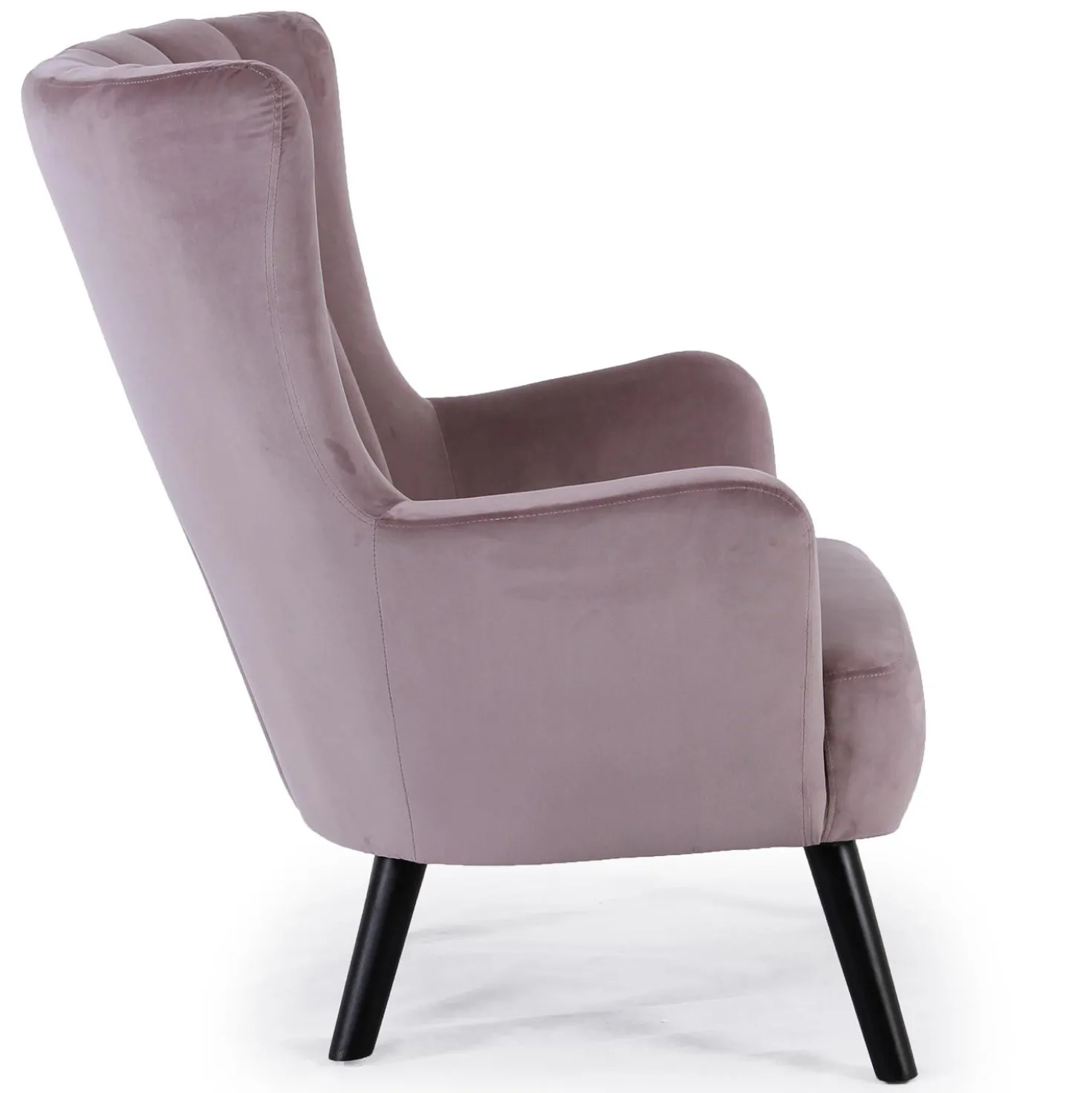 Fauteuil matelassé Vidal en Velours Rose