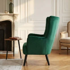 Fauteuil matelassé Vidal Velours Vert