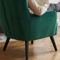 Fauteuil matelassé Vidal Velours Vert