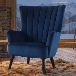 Fauteuil matelassé Vidal Velours Bleu