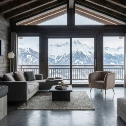 Fauteuil moderne Bombaro pieds métal doré et Velours Taupe