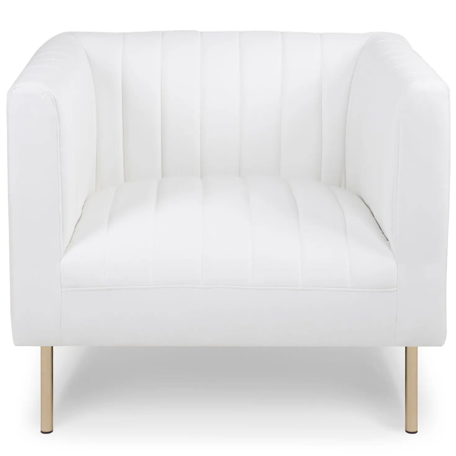 Fauteuil moderne à coutures verticales Sacramento Simili Blanc