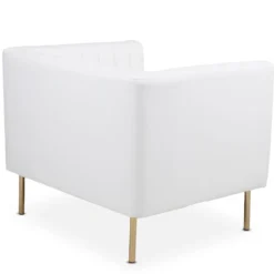 Fauteuil moderne à coutures verticales Sacramento Simili Blanc