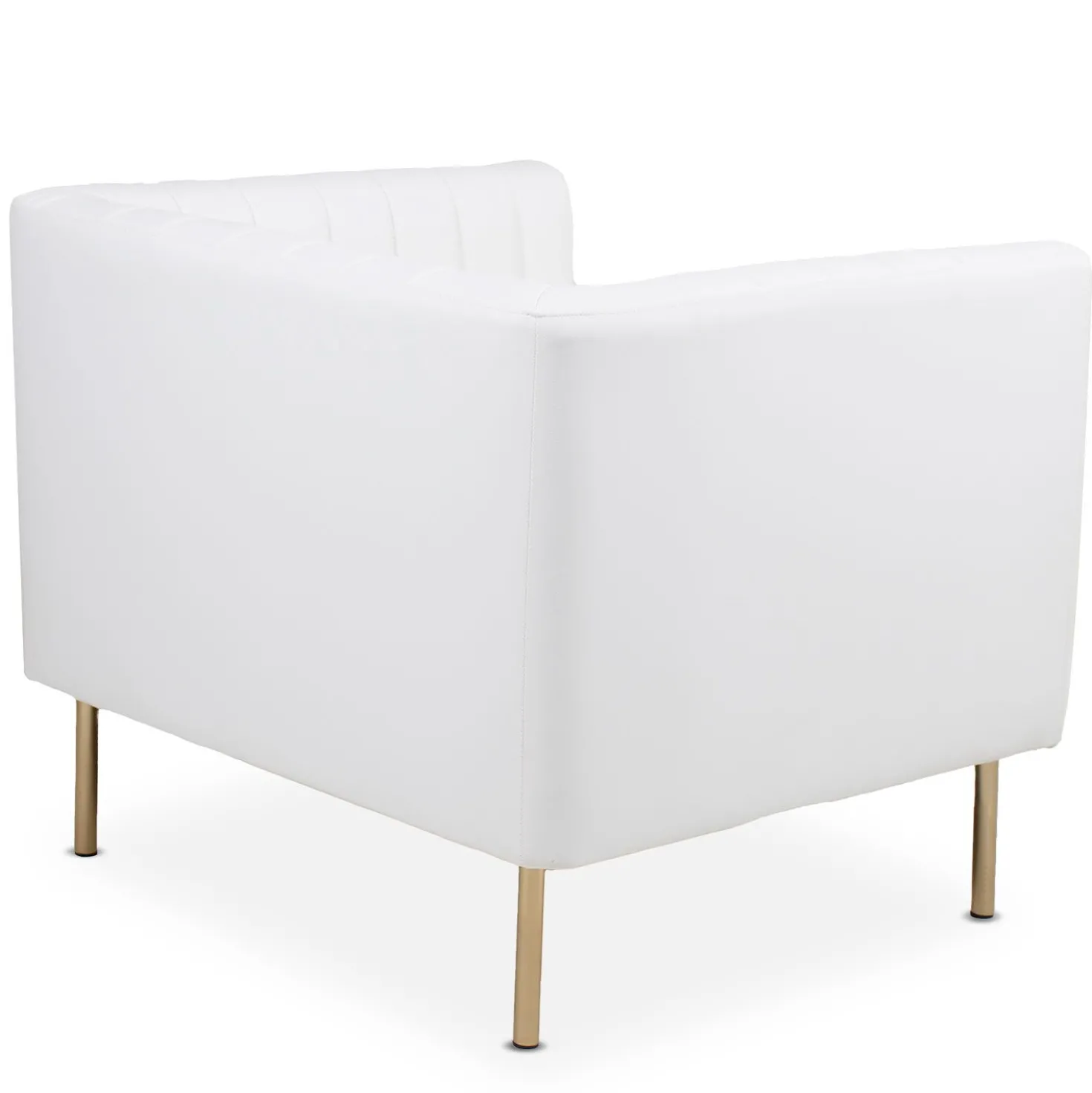 Fauteuil moderne à coutures verticales Sacramento Simili Blanc