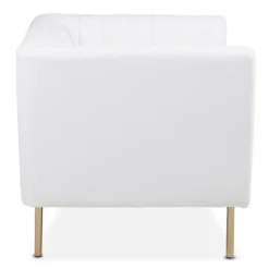 Fauteuil moderne à coutures verticales Sacramento Simili Blanc