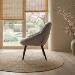Fauteuil moderne et confortable Patrick Velours Gris