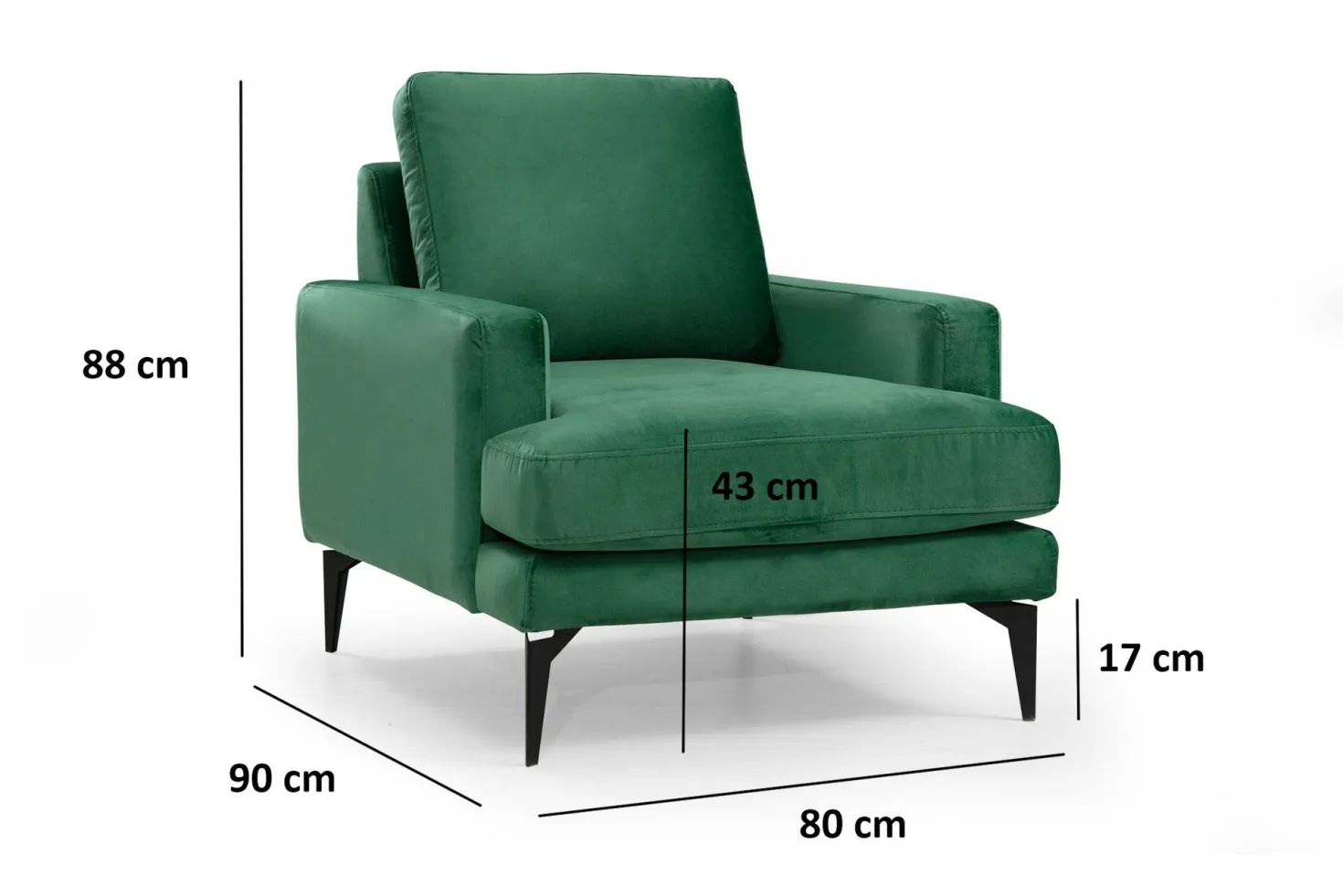 Fauteuil Narchis Velours Vert