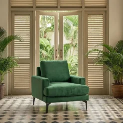 Fauteuil Narchis Velours Vert