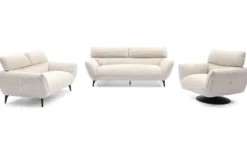Fauteuil pivotant moderne avec dossier réglable Ghislain Velours côtelé Crème