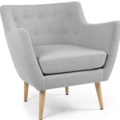 Fauteuil scandinave Molly Tissu Gris