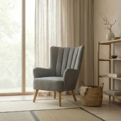 Fauteuil scandinave Vidal Tissu Gris