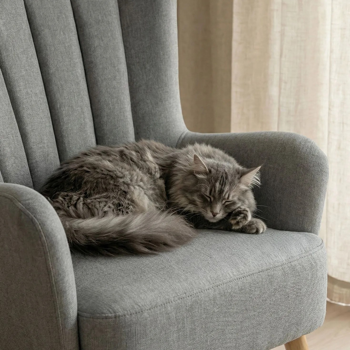 Fauteuil scandinave Vidal Tissu Gris