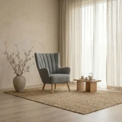 Fauteuil scandinave Vidal Tissu Gris
