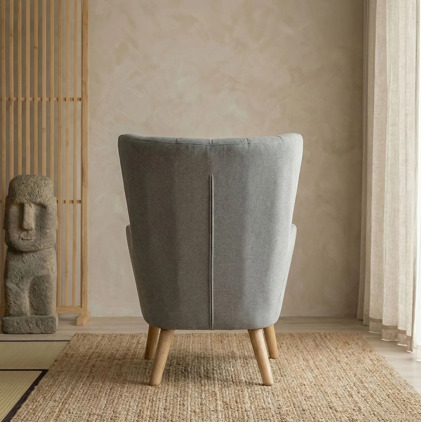 Fauteuil scandinave Vidal Tissu Gris