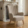 Fauteuil scandinave VidalTissu Beige