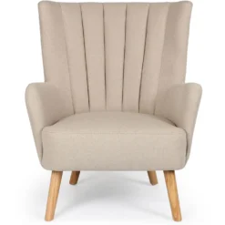 Fauteuil scandinave VidalTissu Beige