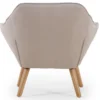 Fauteuil Scandinave Zentao Tissu Beige