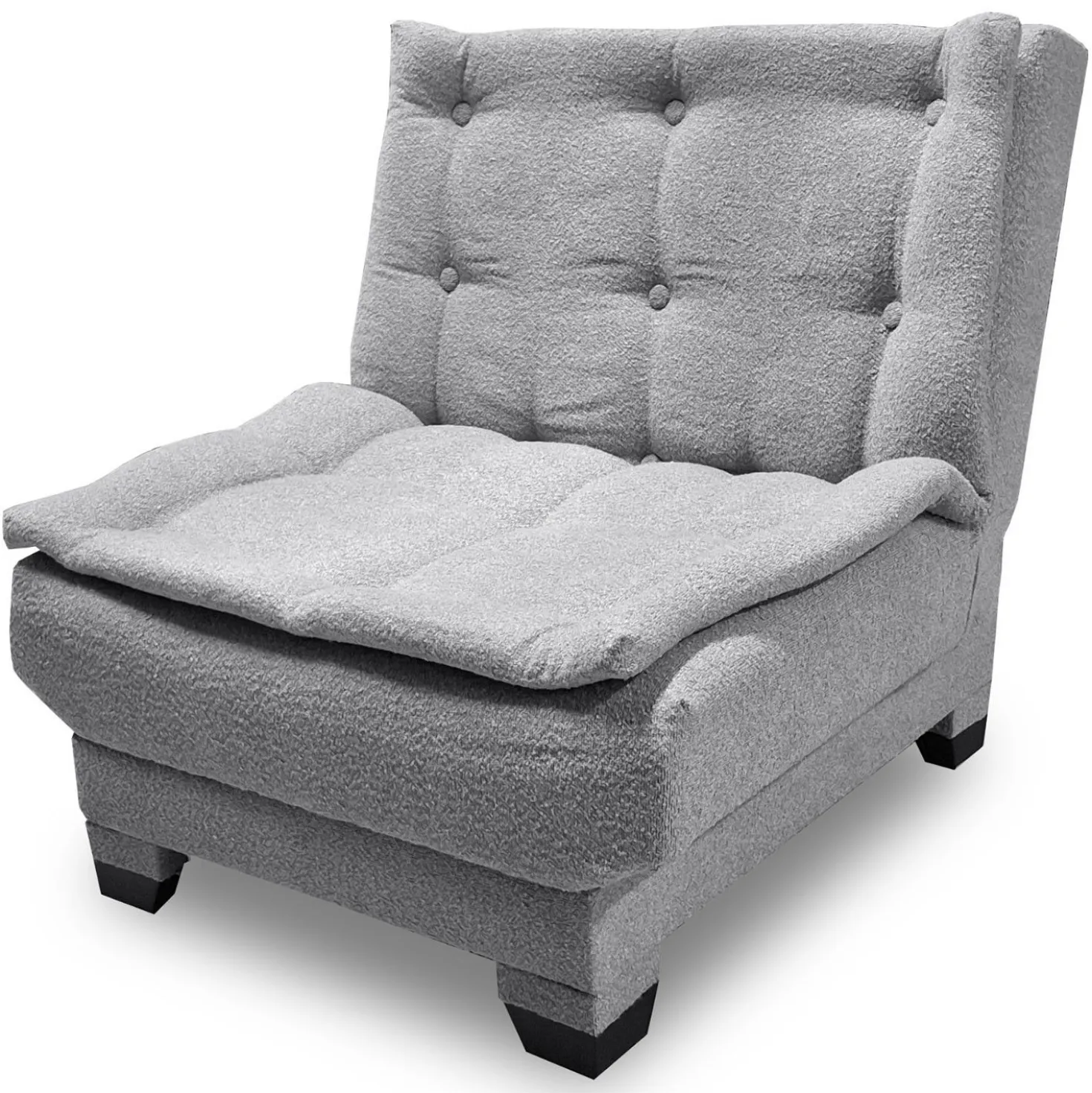 Fauteuil transformable en banquette Lefkada Tissu texturé Gris