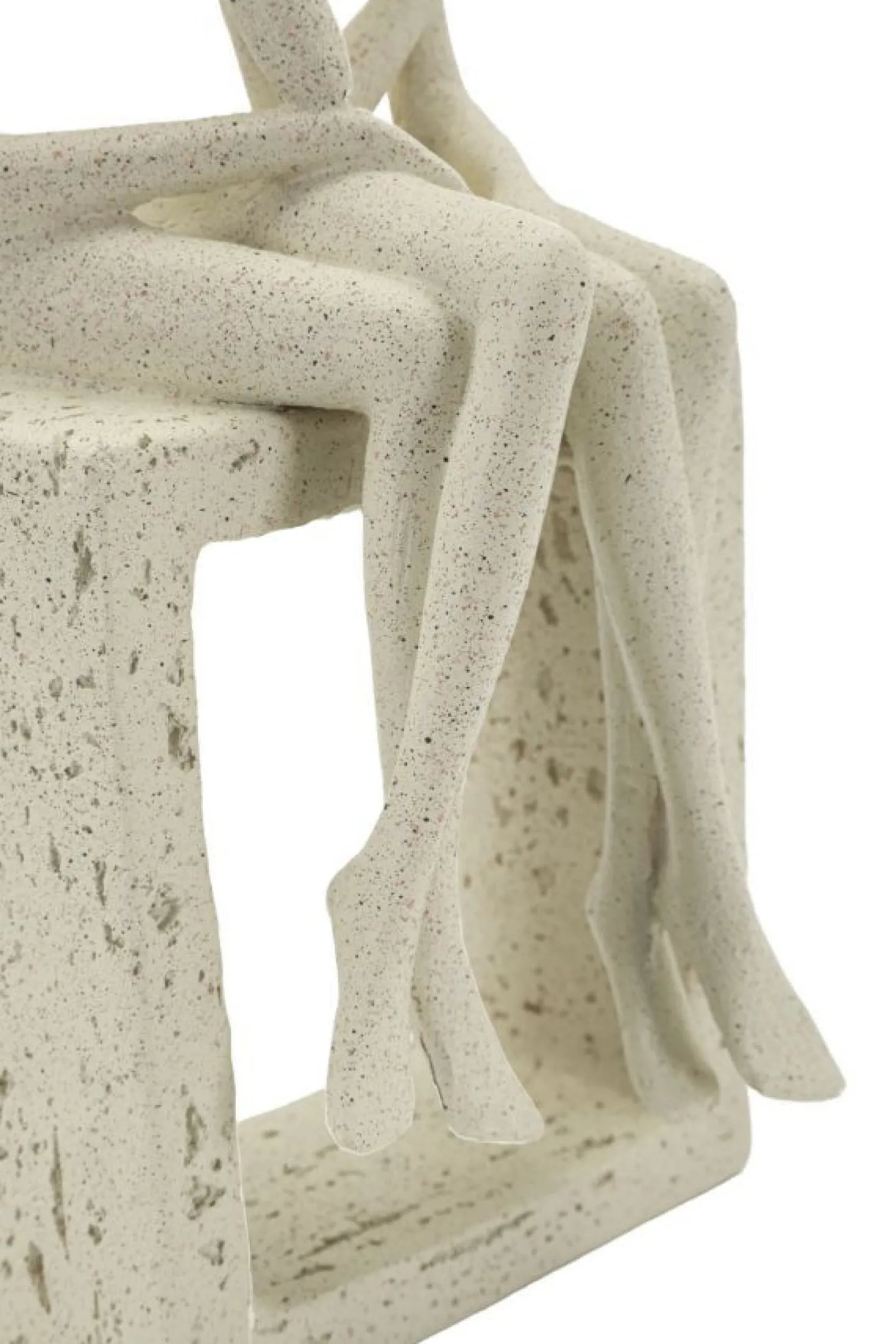 Figurine Couple Stons en résine crème