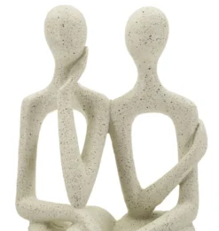 Figurine Couple Stons en résine crème