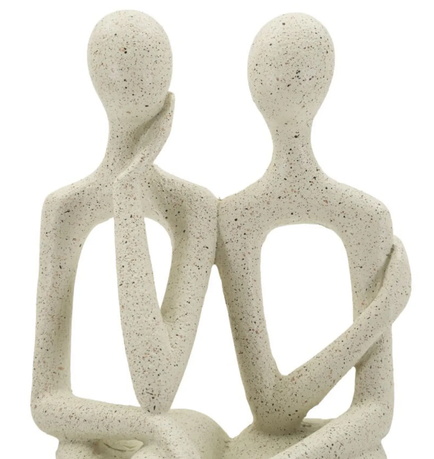 Figurine Couple Stons en résine crème